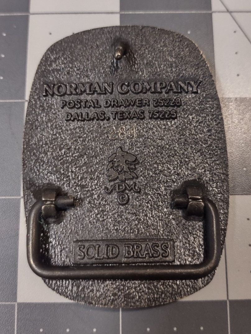 Vintage Briggs-Weaver Belt Buckle Solid Brass ADM Norman Co Dallas 1980s