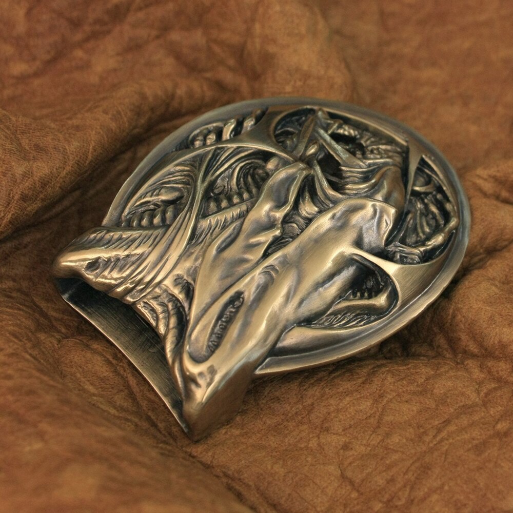 Brass Good Details Handmade AVP Alien Belt Buckle Punk DIY Accessory TA301D