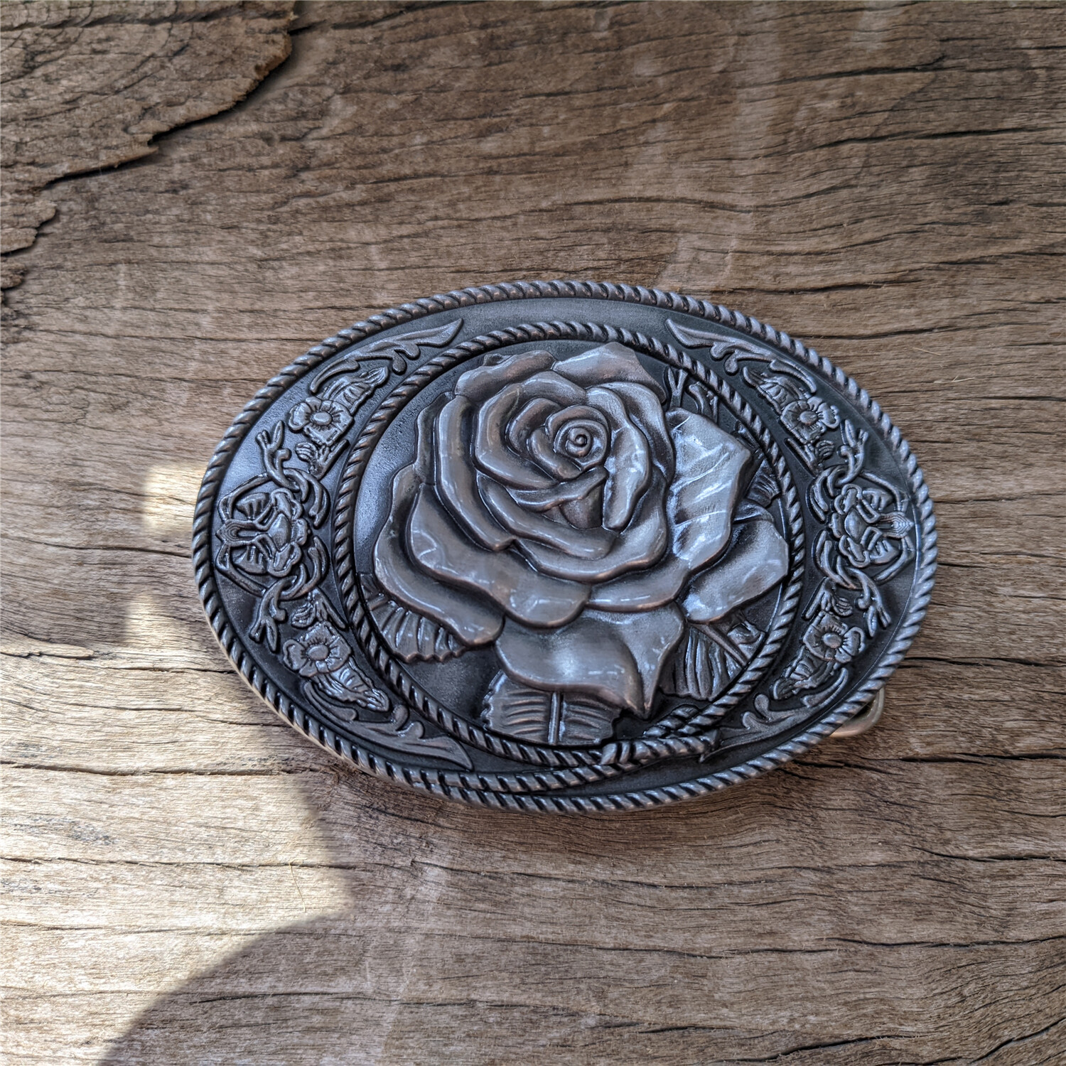Copper Rose Belt Buckle – Western Cowboys Belt Buckle – Mens Womens Belt Buckle