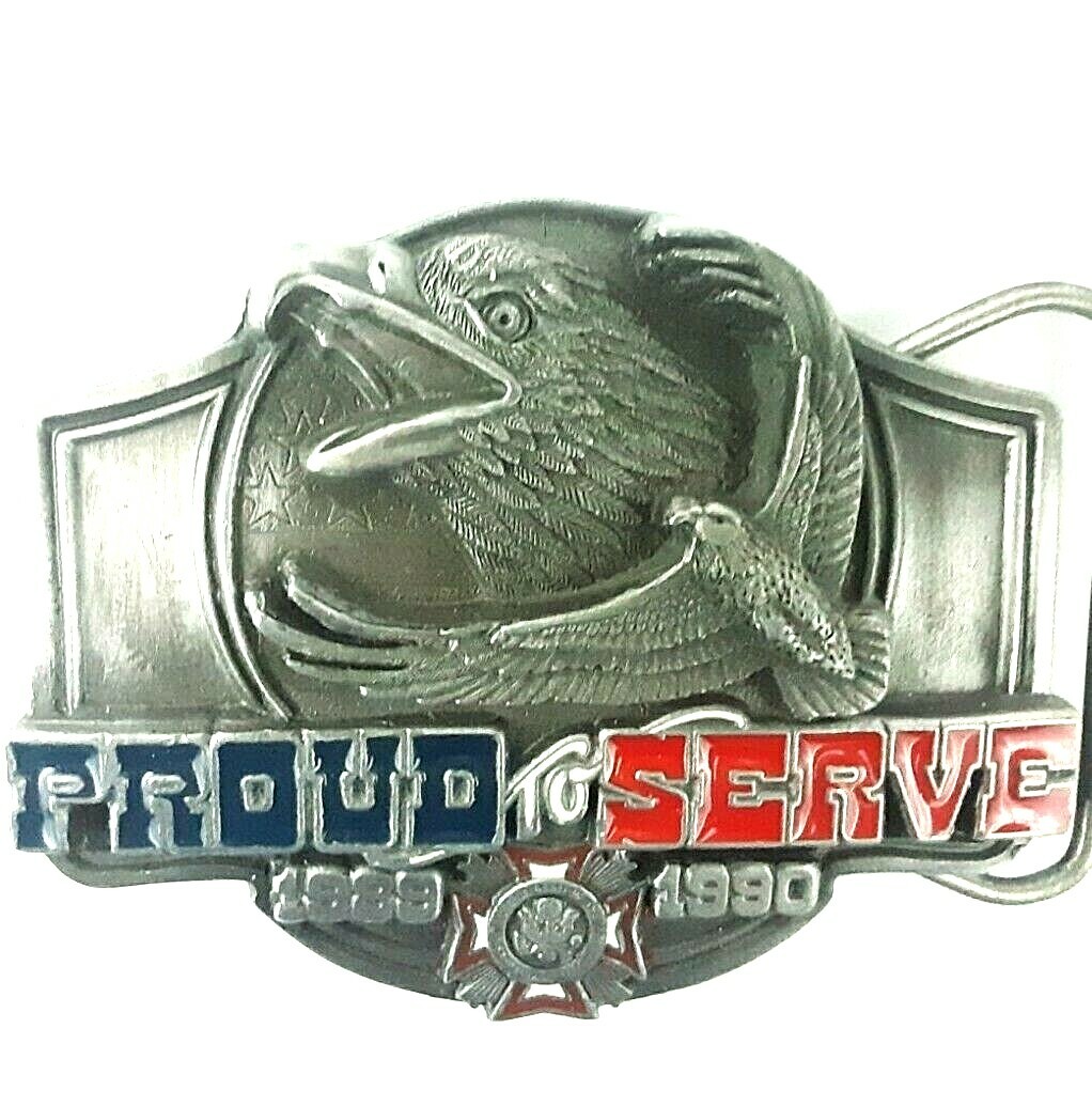 1989 Limited Edition 4821/5000 Proud To Serve VFW Screaming Eagle Belt Buckle