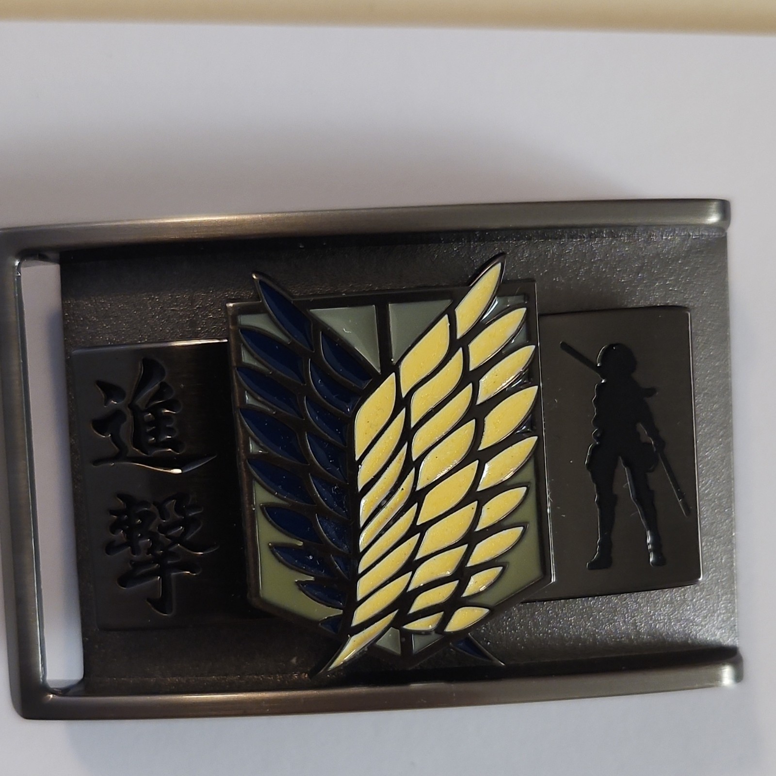 Attack on Titan Metal Belt Buckle Anime Military Black Gold Blue Green