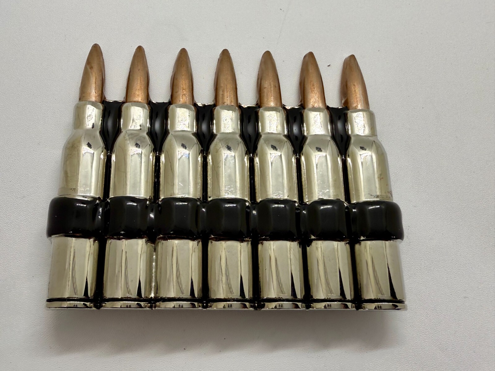 Ammo Bullets Clip MOS Figural Seven Shots Gun Collectors Heavy Large Belt Buckle