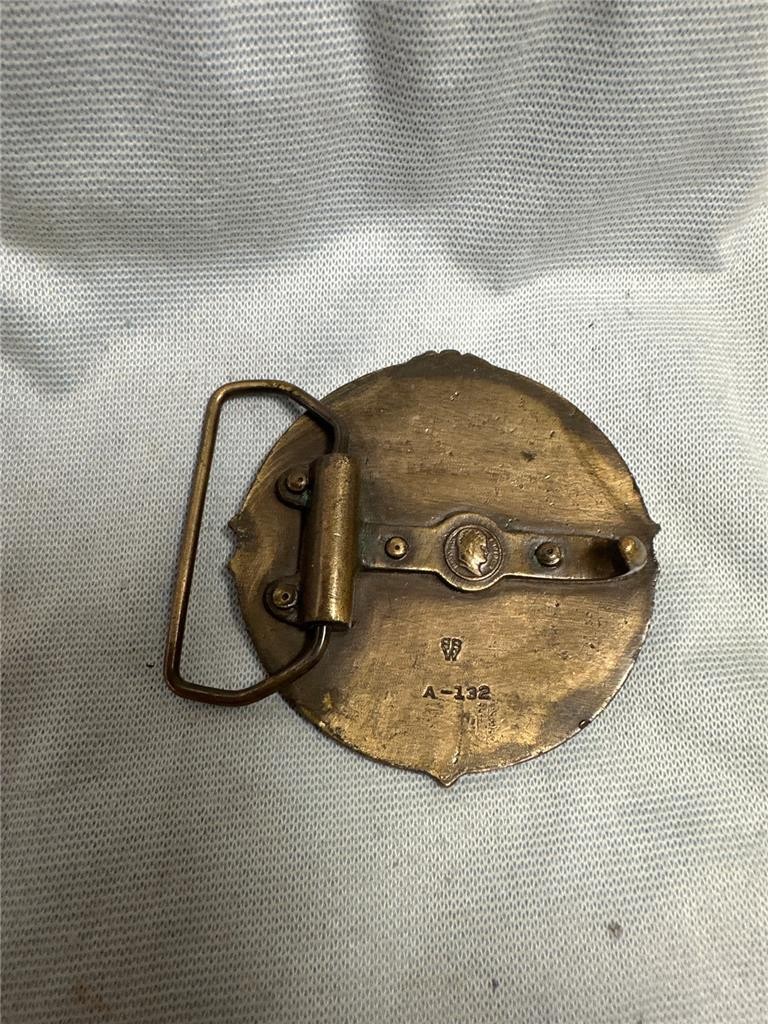 Vintage US Seventh Calvary Brass Belt Buckle, 7th Calvary Rough Rider