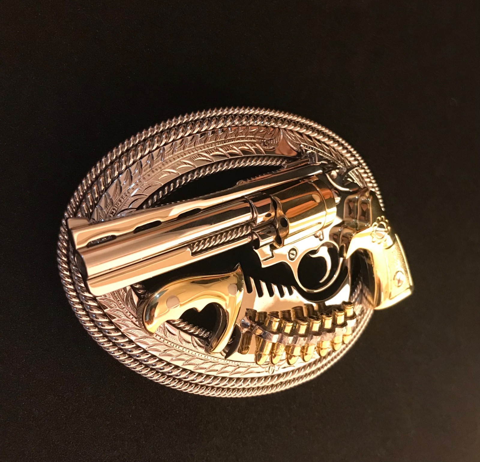 (MADE BY ORDER) BUCKLE HANDMADE STAINLESS STEEL WESTERN STYLE GUN PYTHON #3