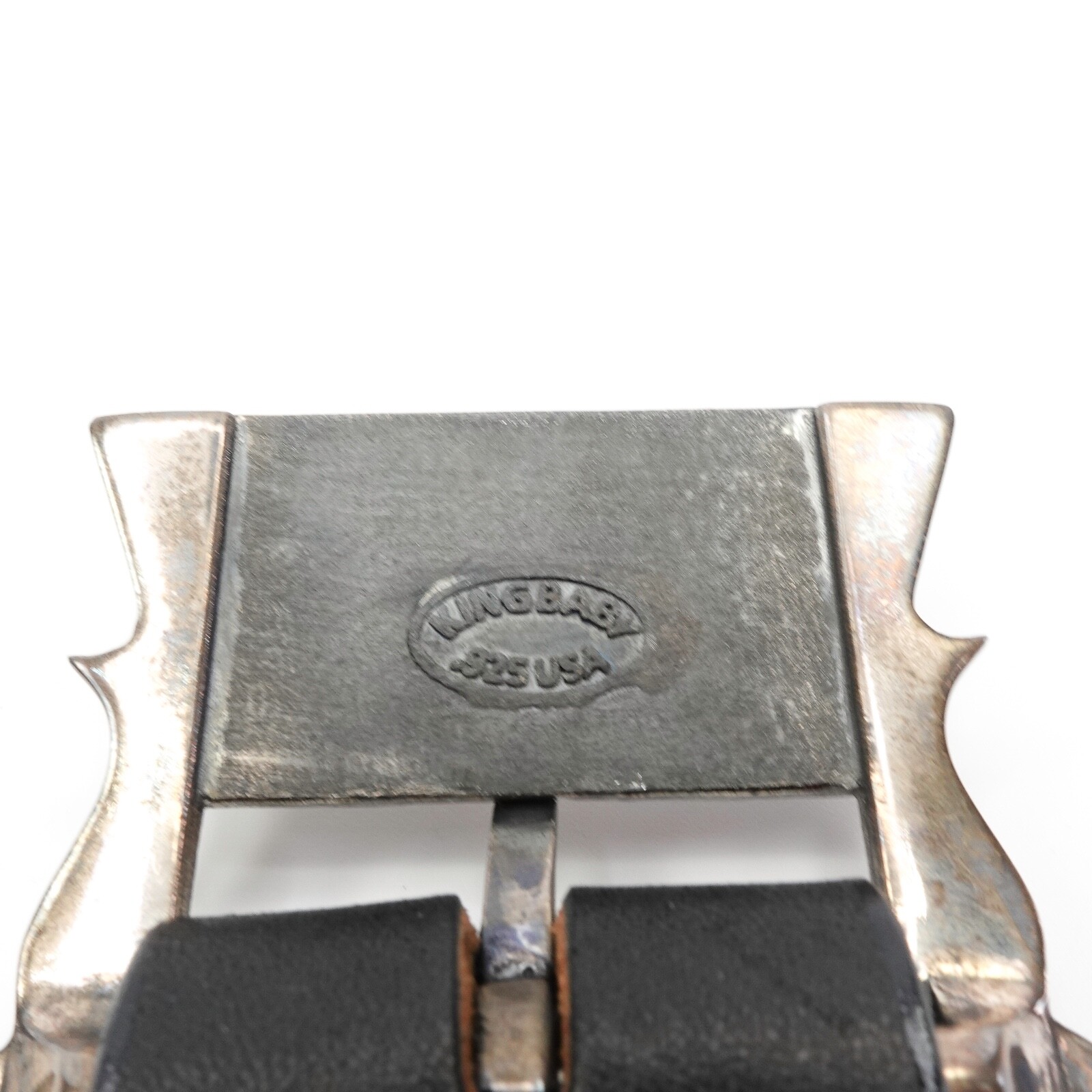 King Baby Engraved Scroll Garrison Concho Buckle Size 34 Silver .925