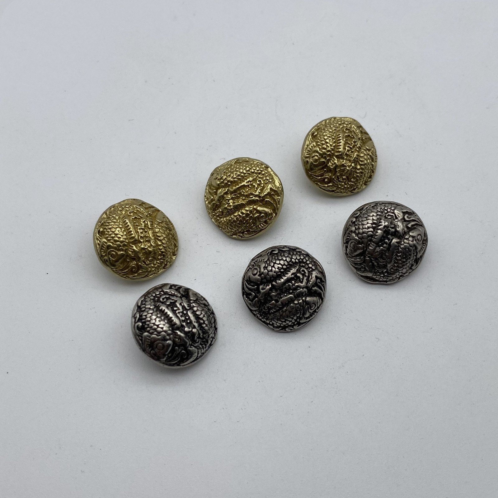 Vintage Shank Button Round Brass Sewing Button,Old Silver Buttons lot