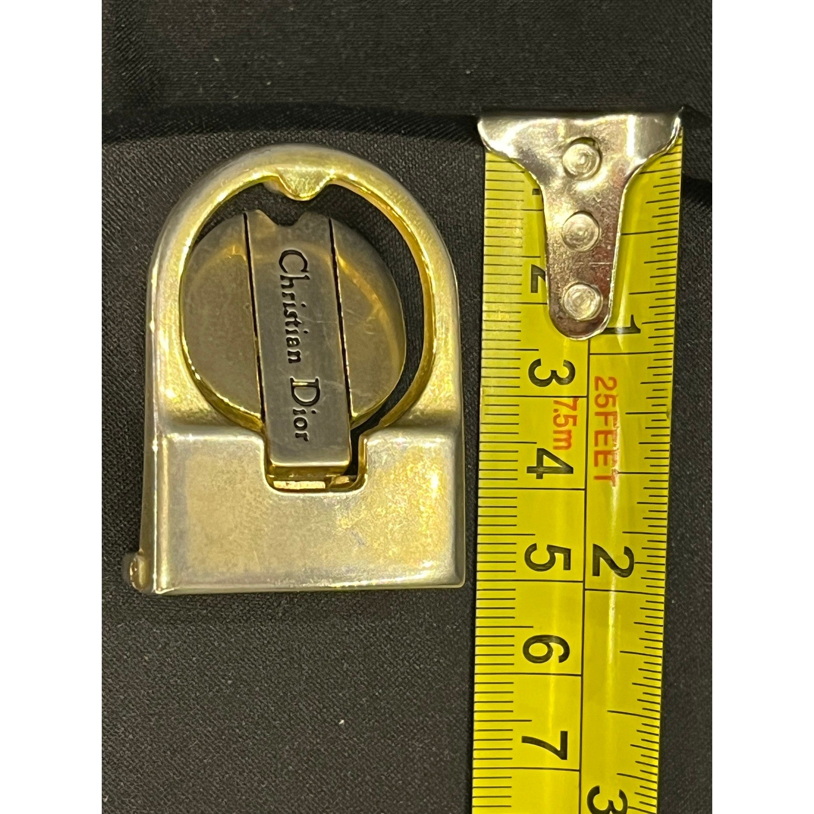 Christian Dior Vintage Belt Buckle Gold Silver Two Tone Made in Italy Logo