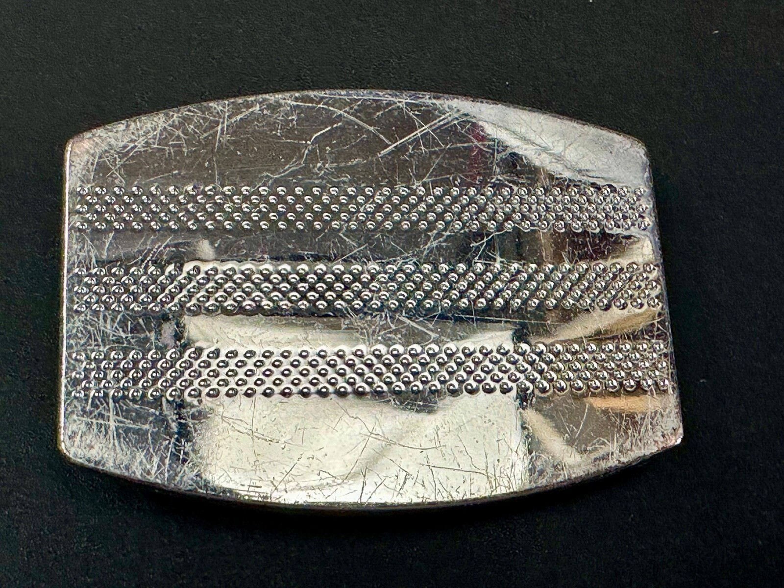 Adidas Silver Colored Striped Golf Sports Trophy Style Vintage Belt Buckle