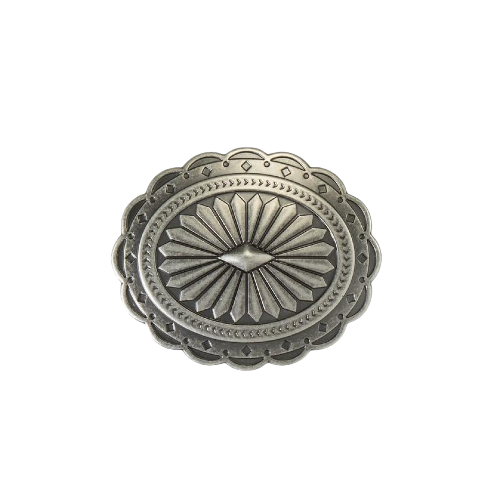 Blazin Roxx® Ladies Antique Silver Diamond Sunburst Oval Belt Buckle 37901