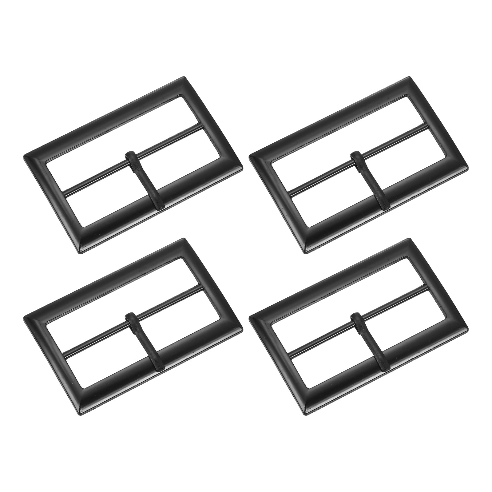 4Pcs Belt Buckle, 1.97&Prime; Single Prong Rectangle Buckles, Matte Black