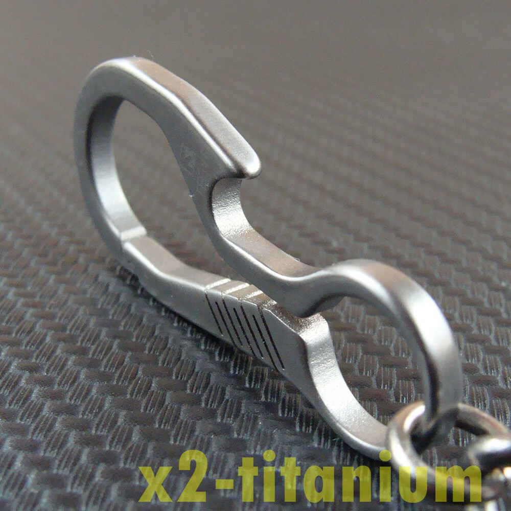 Titanium Key chain ring snap hook carabiner clip bottle opener XH626