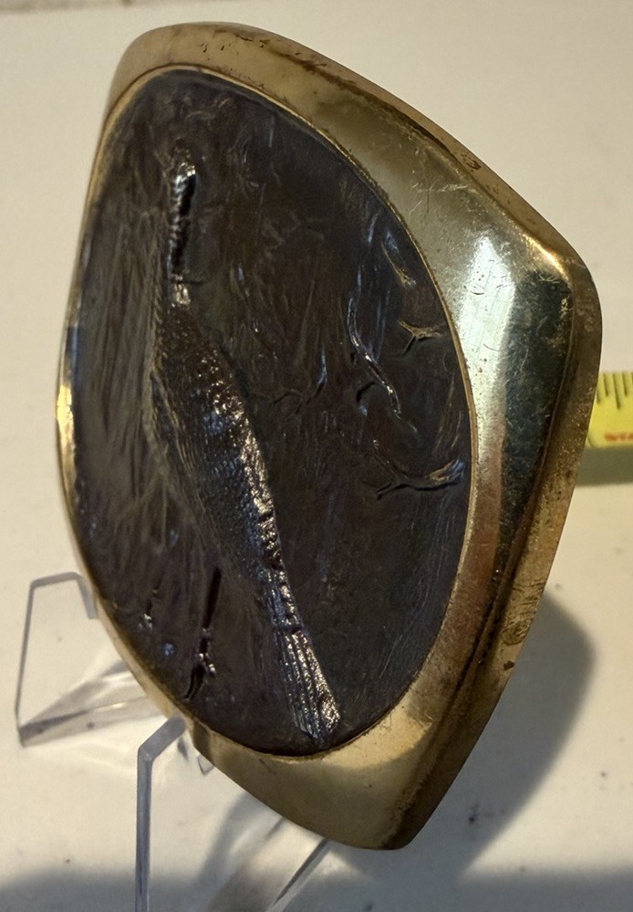 Rare Solid Bronze Turky Belt Buckle Made In USA Sculptured By Steven L Knight
