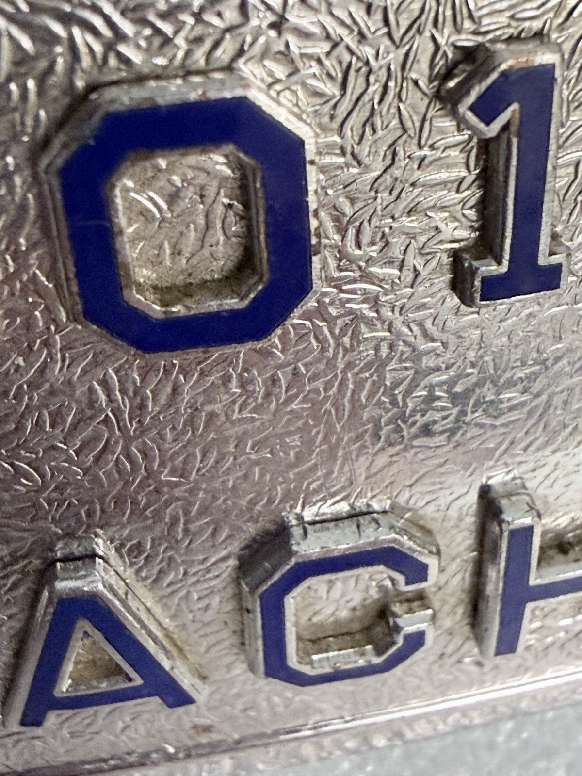 NO 1 APACHE Silver and Blue Belt Buckle 2 in Reg US Pat Off OOAK – PLEASE READ –