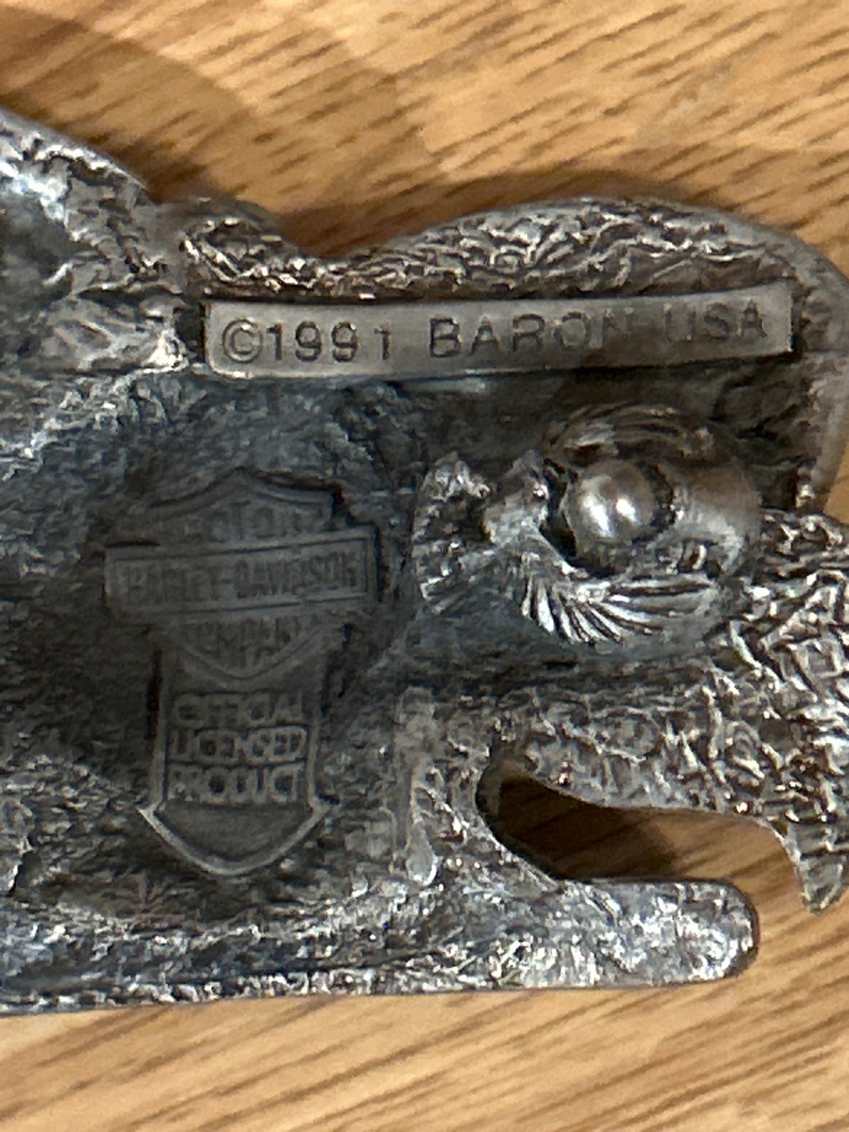 1991 Baron USA Harley Davidson Motorcycle Thundering Steel Belt Buckle Free P&H