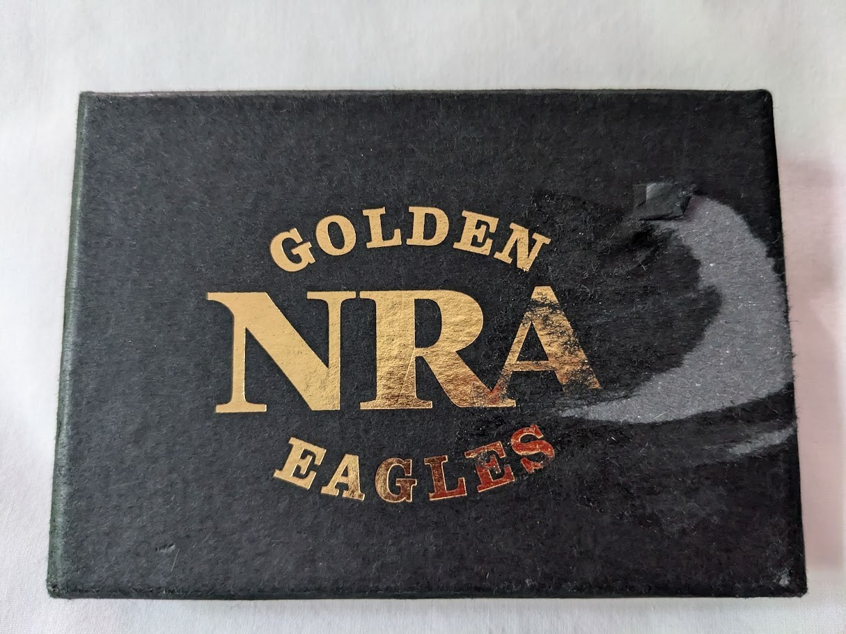 Vintage NRA Golden Eagles Patriotic Belt Buckle Original Box