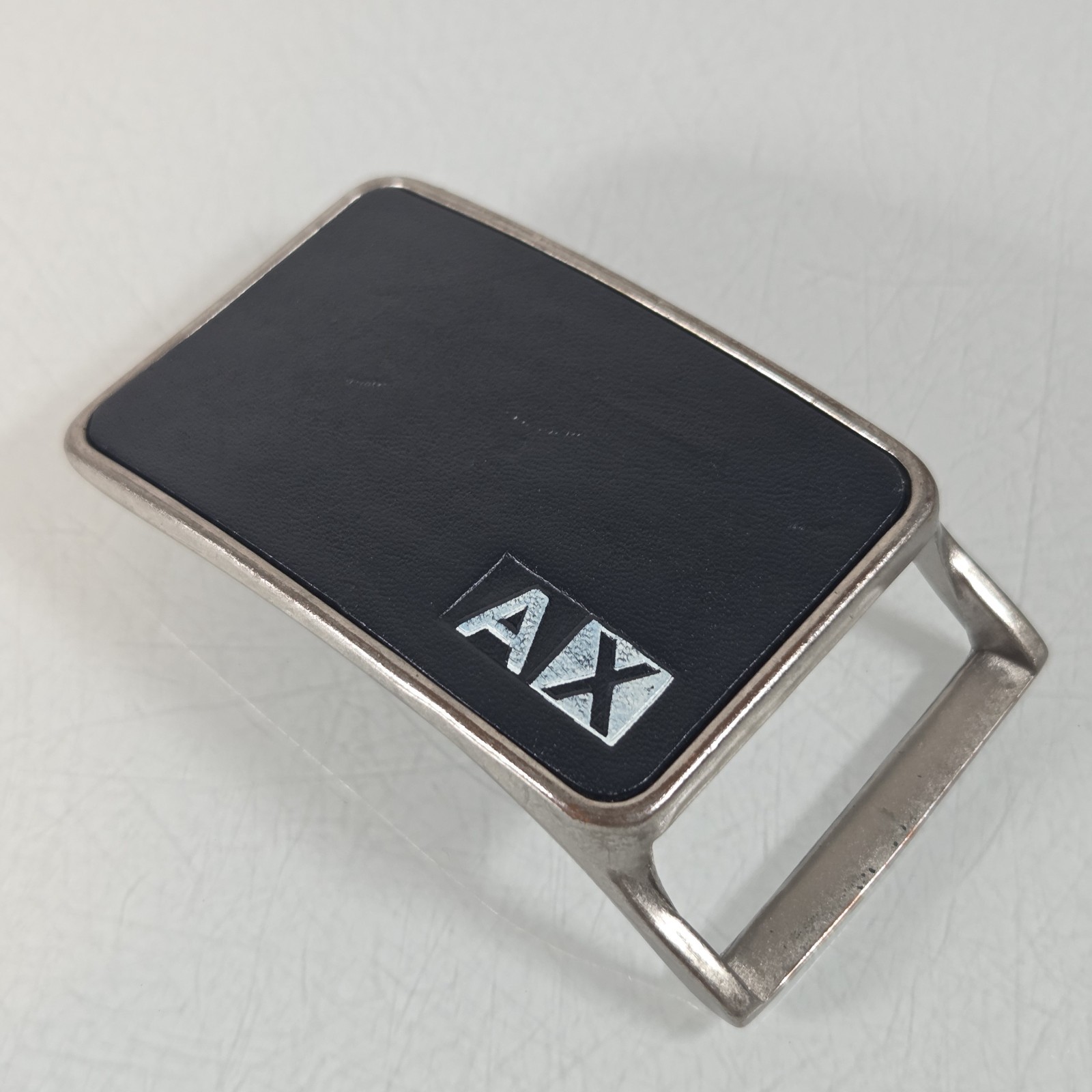 Armani Exchange Black Metal Belt Buckle