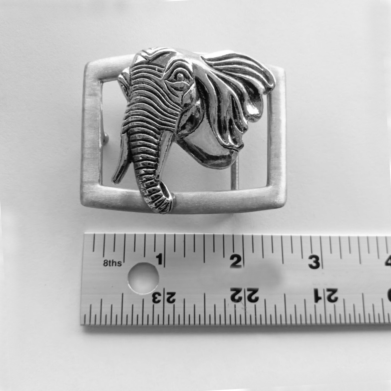 Elephant Silver Belt Buckle Men Women Wildlife Animal 925 Stamped By Jewels USA