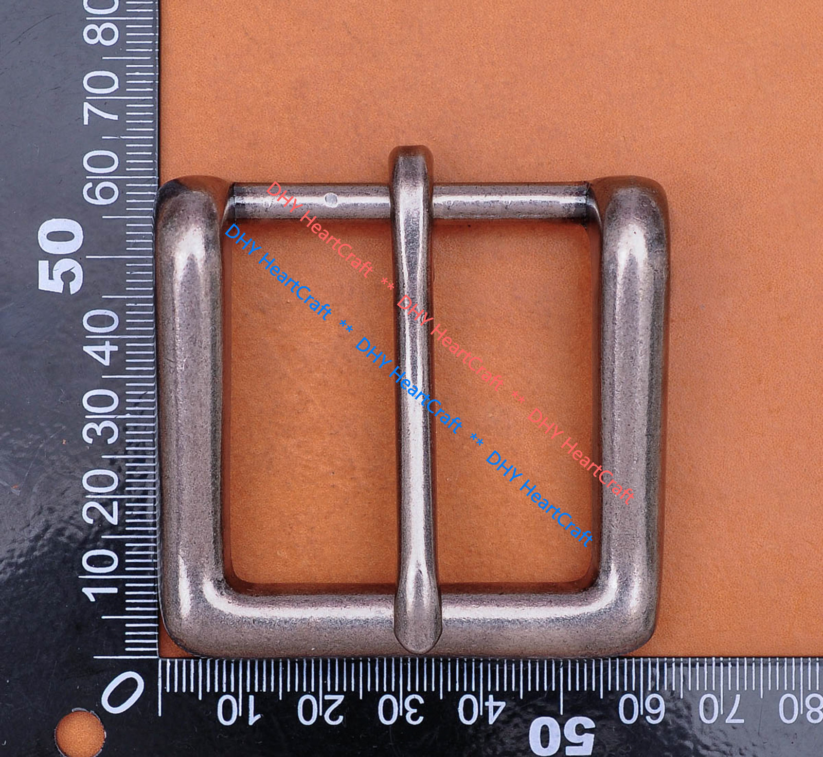 Quality Heavy Sturdy Antique Square Prong Single Pin Buckle For 43mm Belt strap