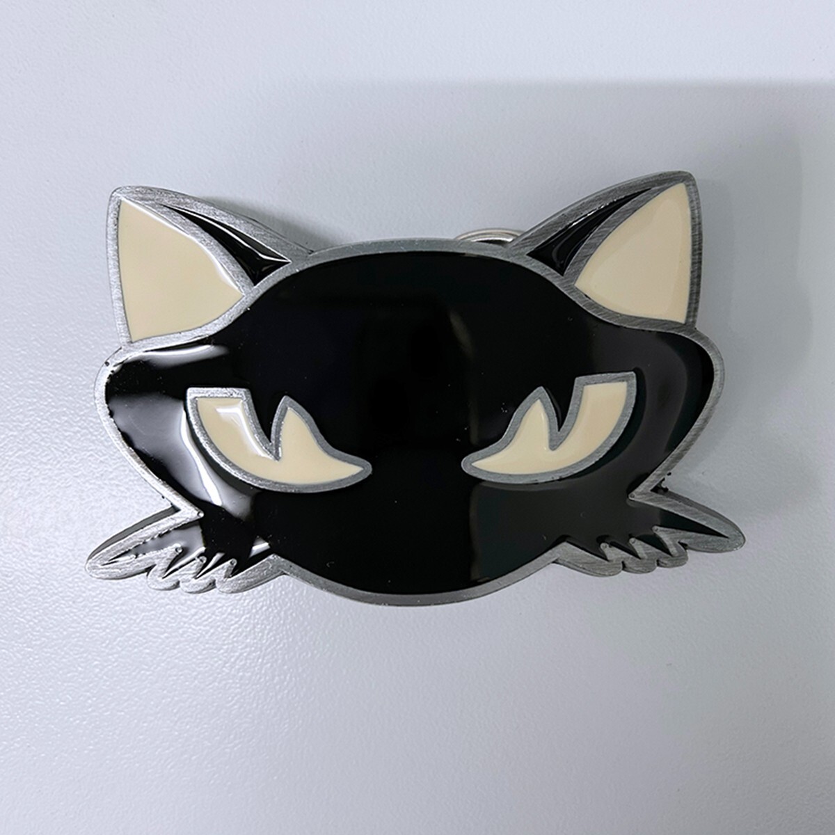Vintage Style Black Enamel Cat Animal Belt Buckle