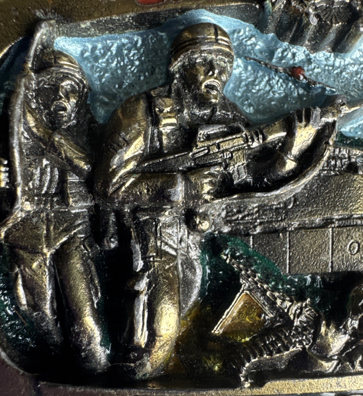 Vintage 1983 US Army Firepower Brass Belt Buckle Great American Co Serial H1071