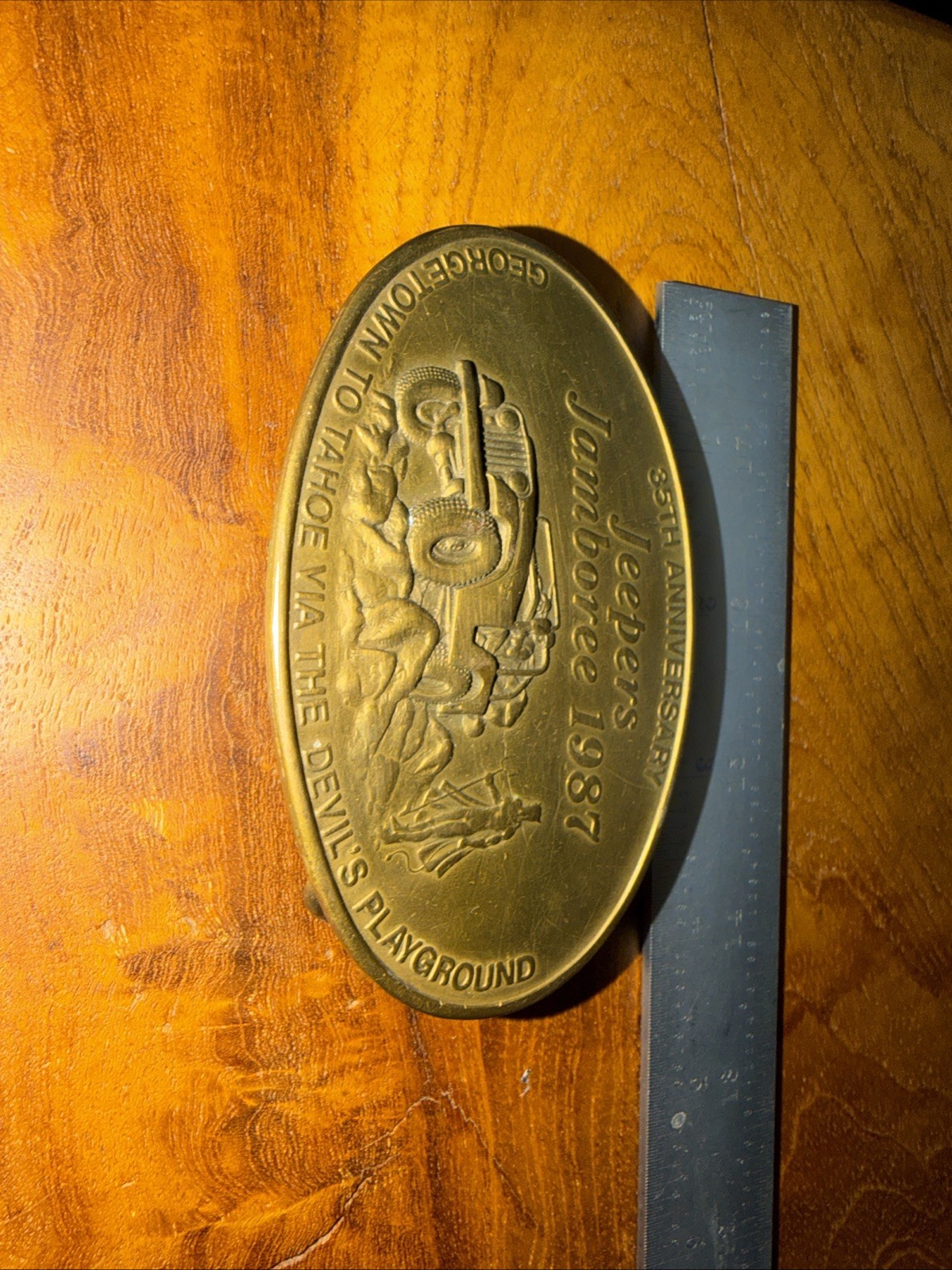 JEEP JEEPERS JAMBOREE 1987 35th Anniversary Belt Buckle Shotgun England