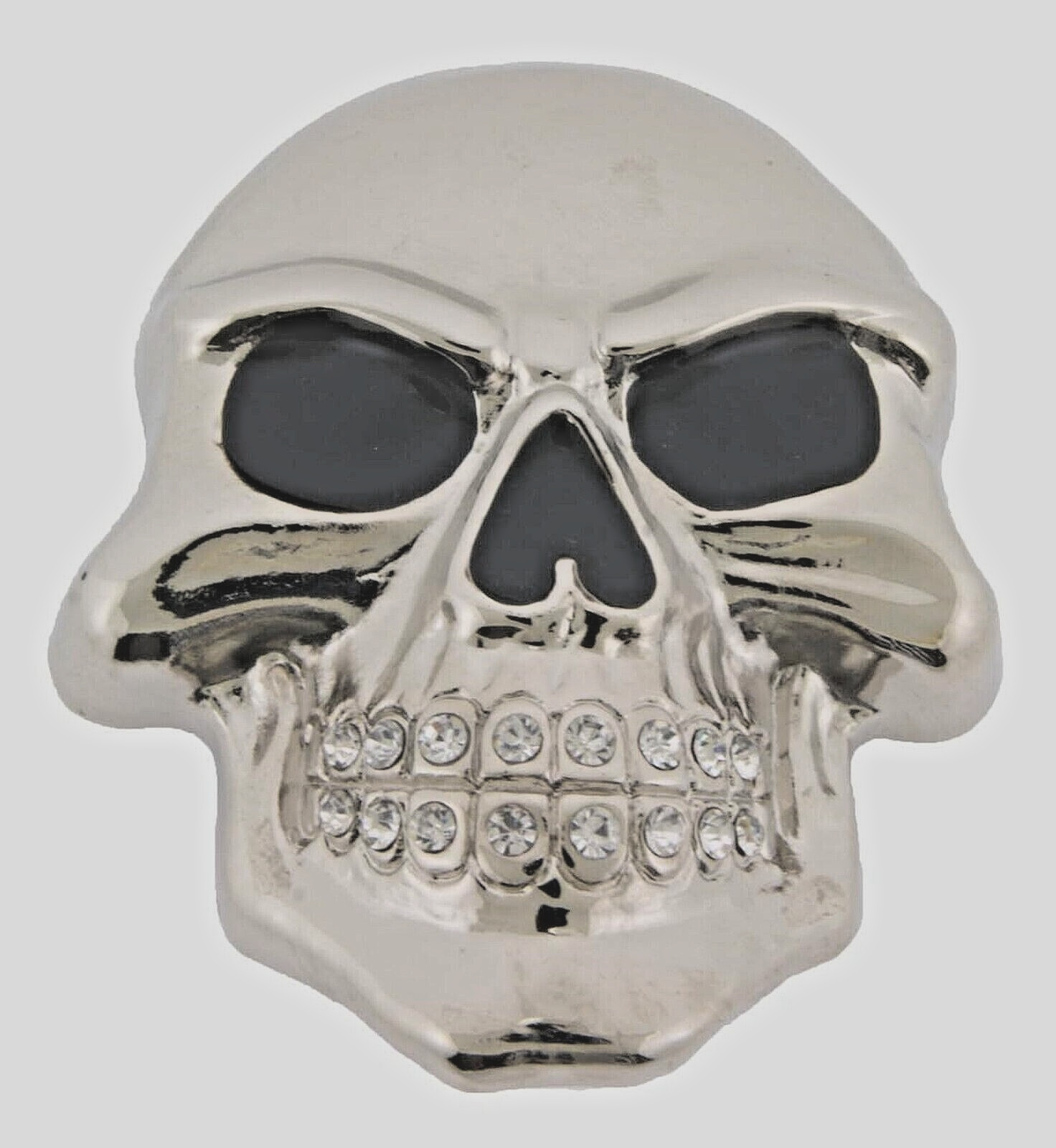 Skull Belt Buckle Men Skeleton Grillz Teeth Silver Bling Halloween Hip Rock New
