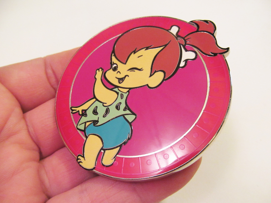 *Flintstones Pebbles Silver Tone & Enamel Belt Buckle GTO Design Studio