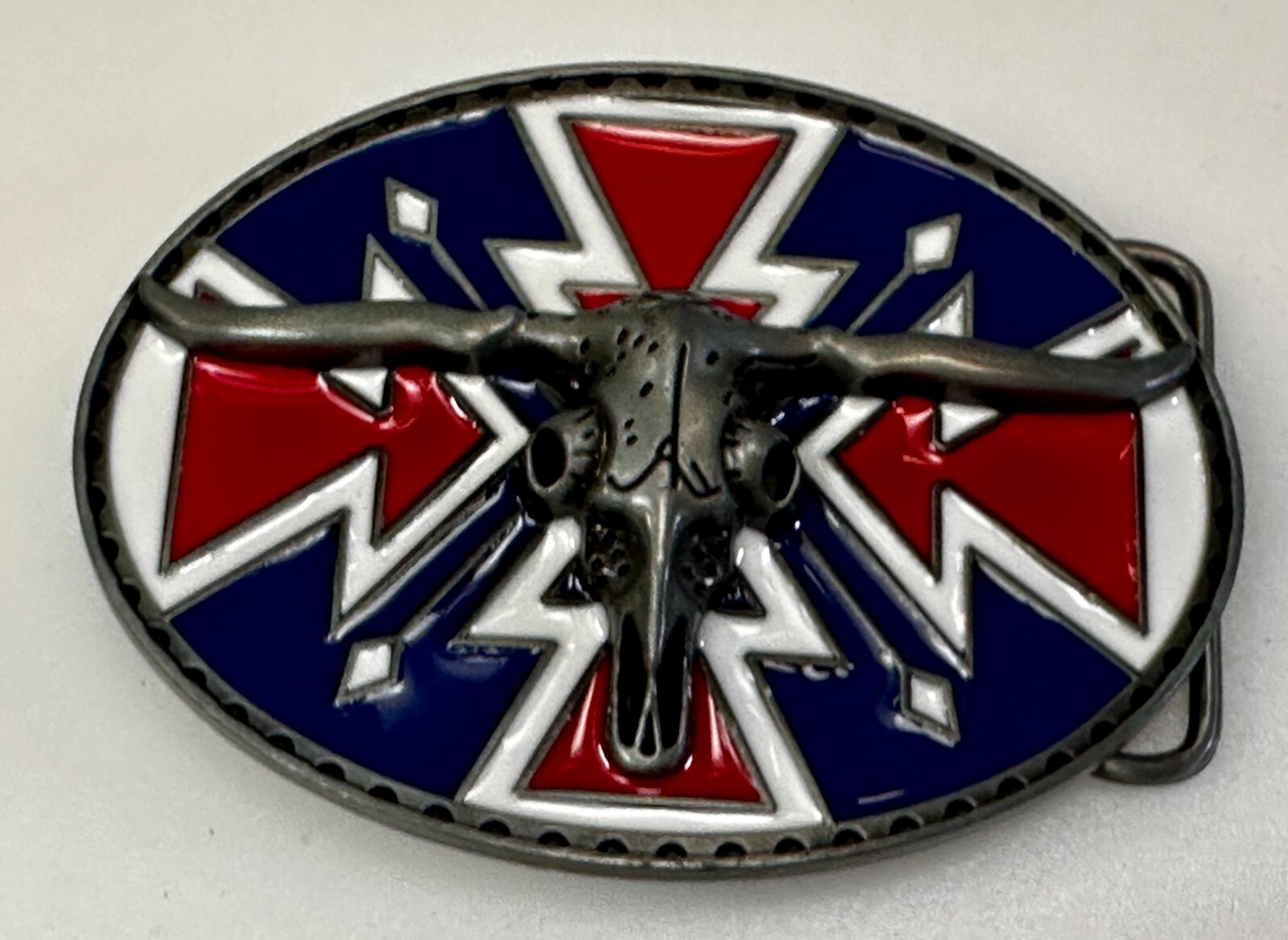 Longhorn Steer Bull Skull Southwestern Native American Vibe Belt Buckle