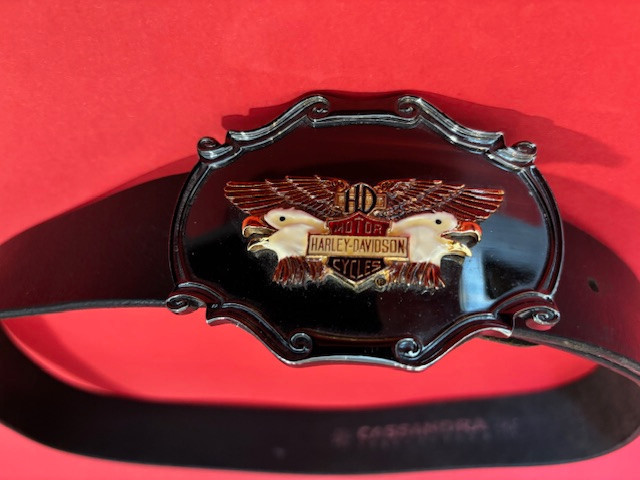 Vintage Rarity Leather Belt And Buckle, Harley Davidson. PainTree 1978 USA