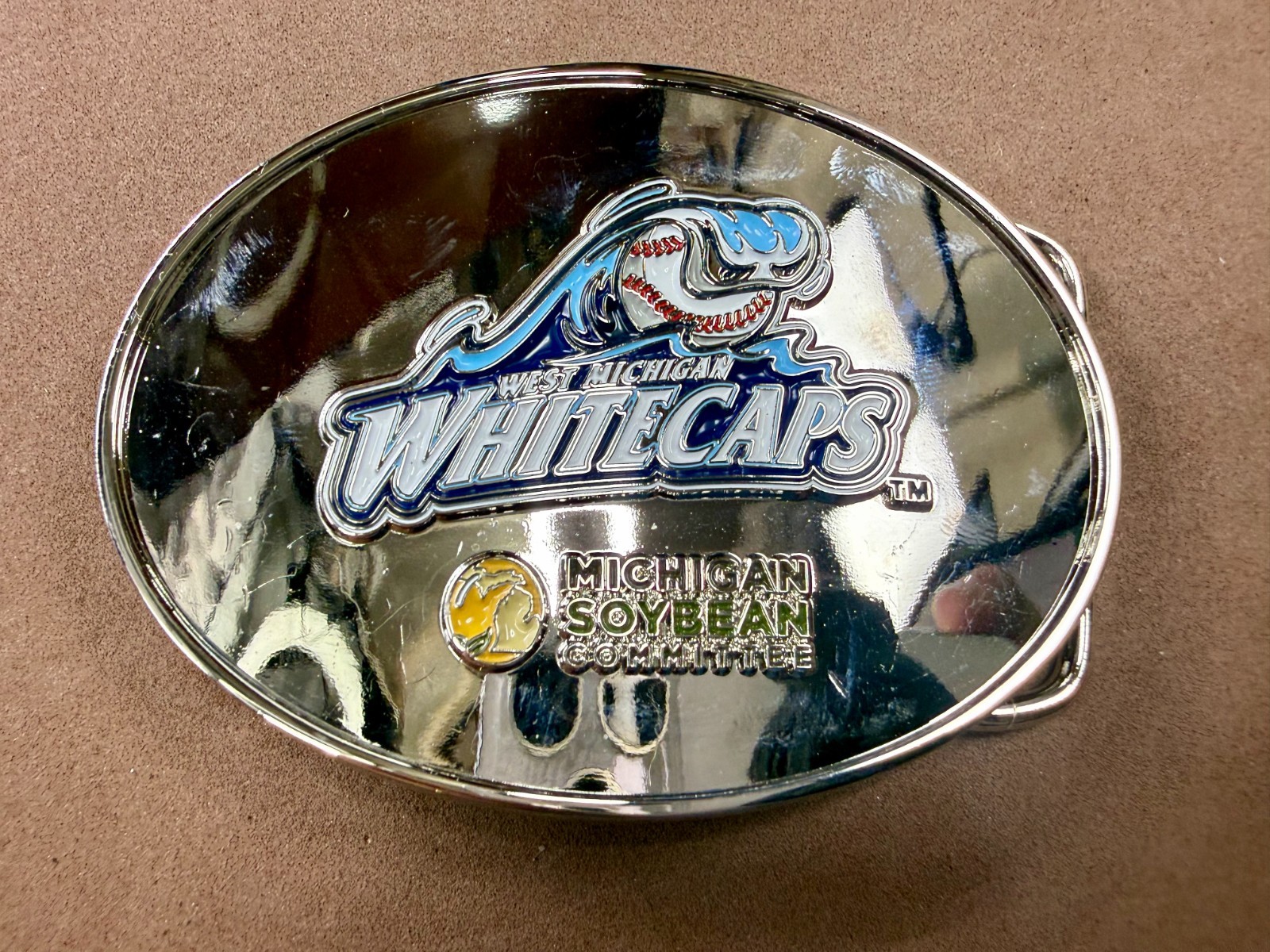 West Michigan Whitecaps Baseball Team Soybean Committee Belt Buckle