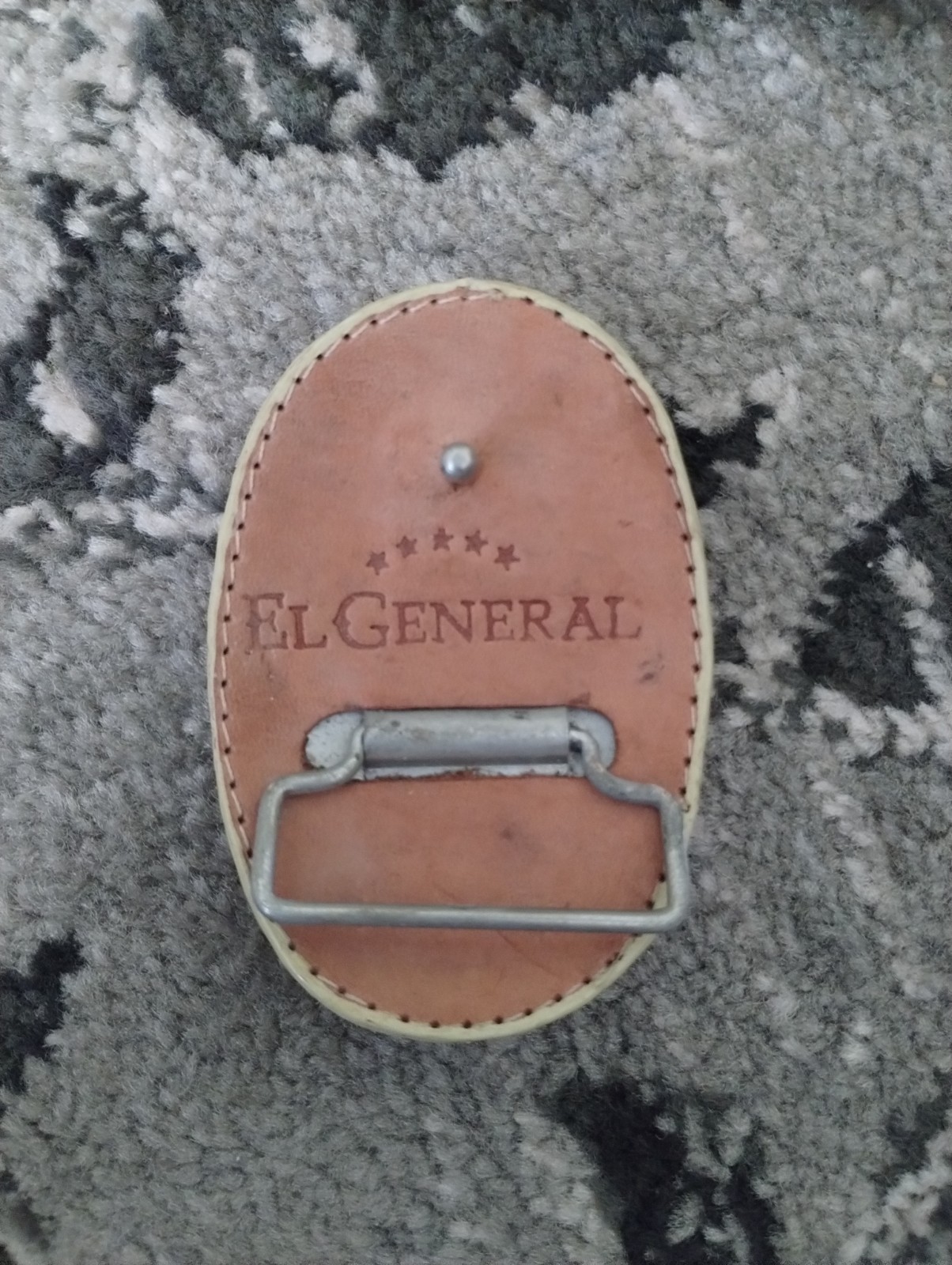 El General Leather Mexico Tan Leather Belt Buckle 3 1/2&Prime; X 2 1/2&Prime;
