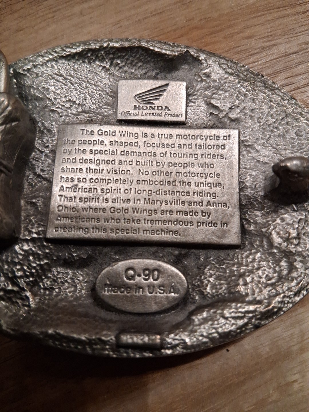 HONDA belt buckle motorcycle WESTERN cowboy. GOLD WING