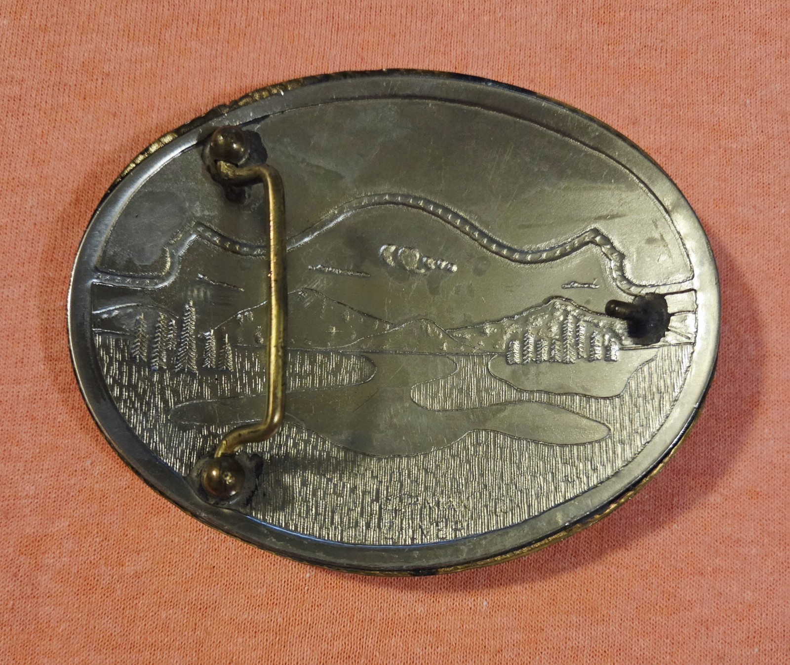 Vintage Cowboy Western Horse Bull Dogging German Silver Belt Buckle