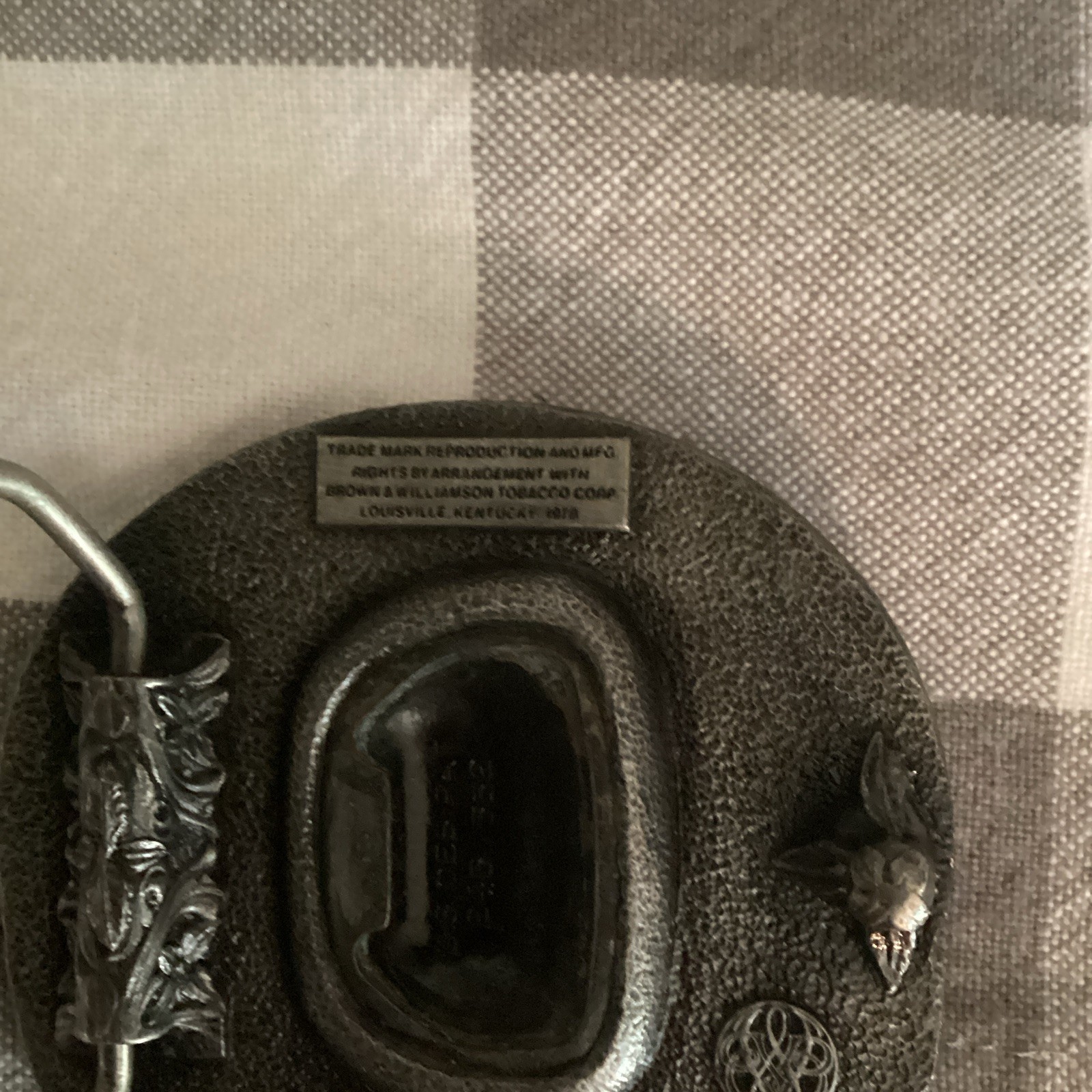 Bergamot Brass Works Sir Walter Raleigh Belt Buckle Antique Finish Silver 1982