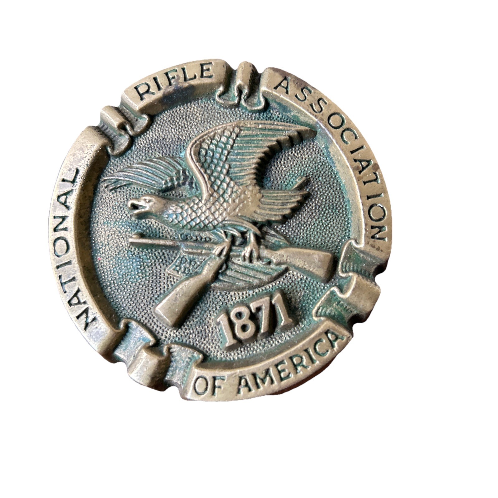 VTG 1978 “NATIONAL RIFLE ASSOCIATION OF AMERICA 1871” SOLID BRASS BELT BUCKLE S