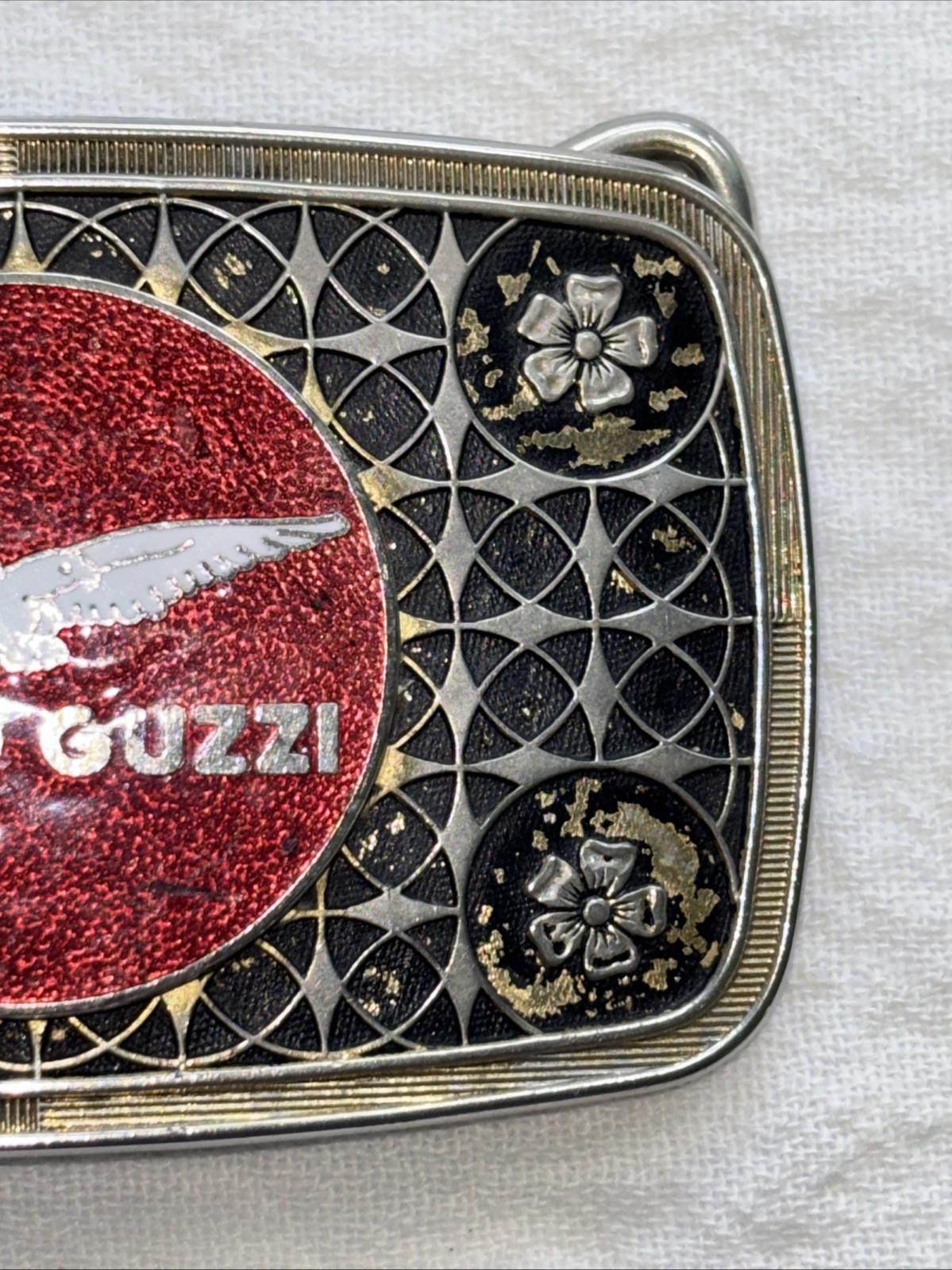 MOTO GUZZI MOTORCYCLE BELT BUCKLE-Vintage