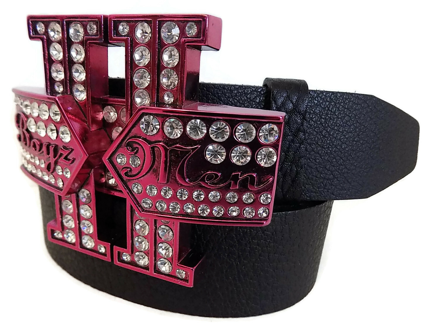 BOYZ 11 MEN BY WASHED UP HOLLYWOOD FUCHSIA WITH CRYSTALS 1½” LOGO BELT BUCKLE