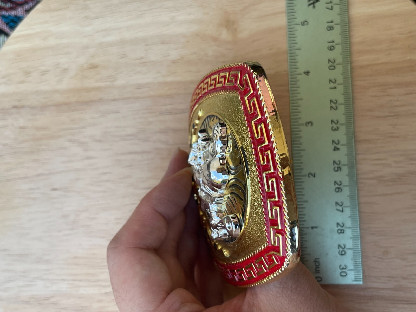 Western Buckle Gold Silver Red Horse Rider Cowboy Cloud Hebilla Vaquero Jinete