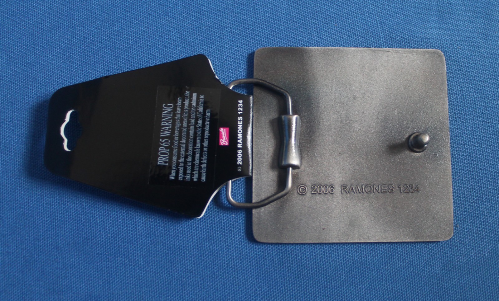 Ramones Belt Buckle Rock Band Square Photo Black Enamel Silver Metal 2006 New