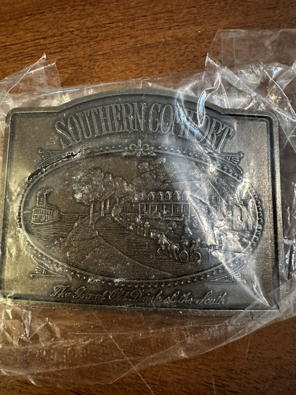 Southern Comfort Vintage Belt Buckle Brass Metal NIP – Genuine 1980&rsquo;s