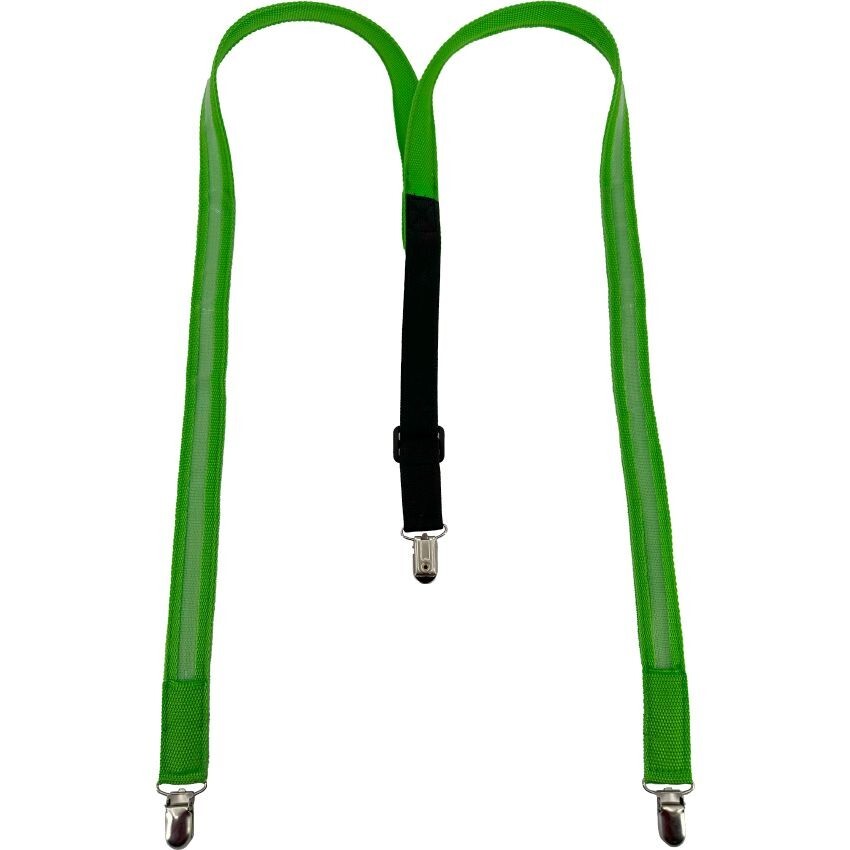 Lime Green LED Light Up Adult Suspenders Party Accessories Adjustable