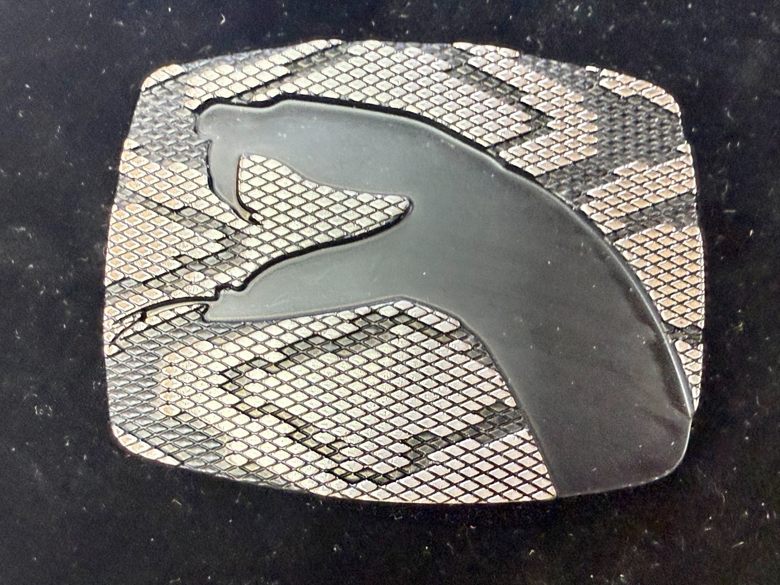 Snake Head On Snake Skin Pattern Chrome Brand Vintage Belt Buckle