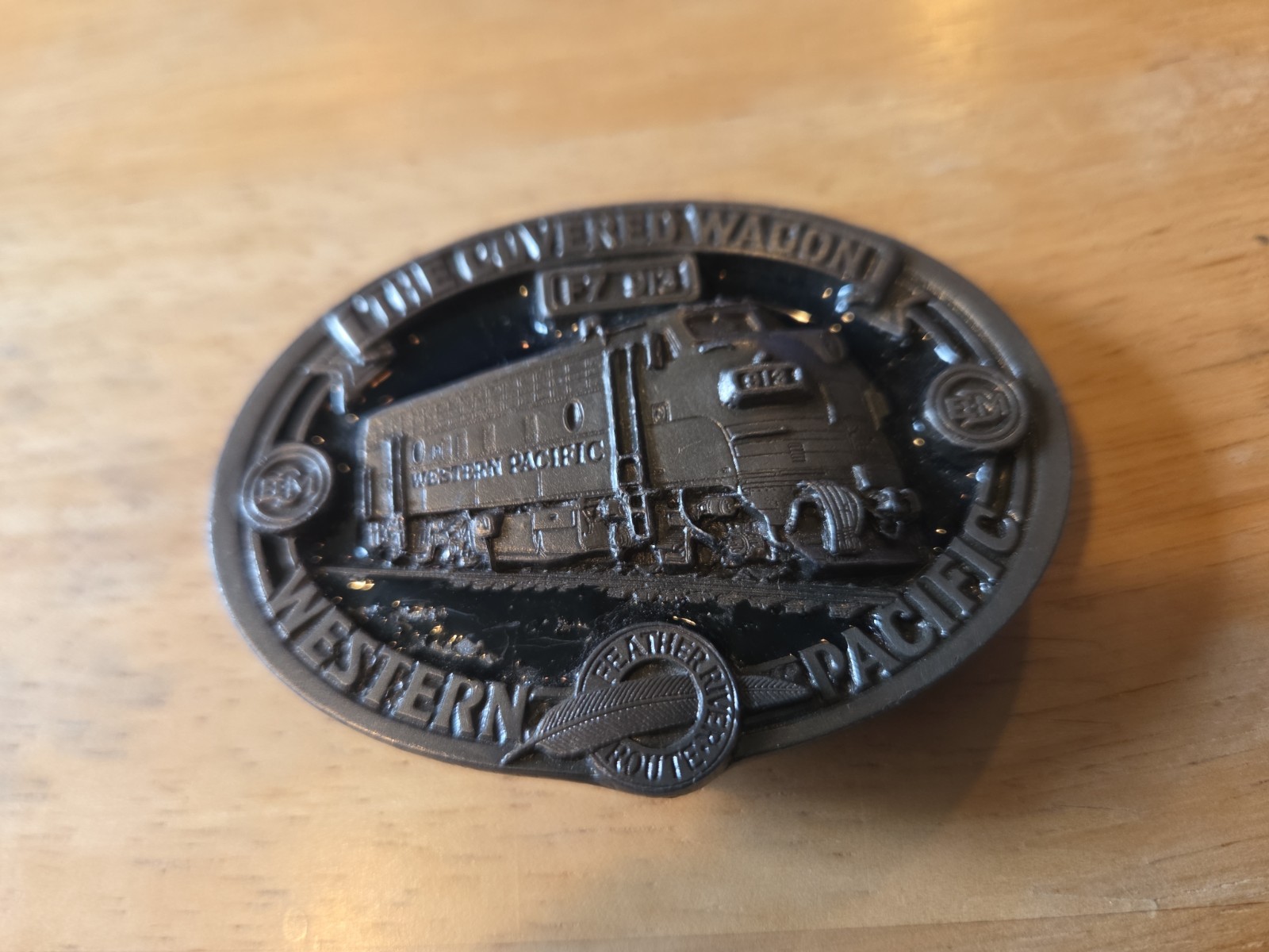 The Covered Wagon Western Pacific Belt Buckle
