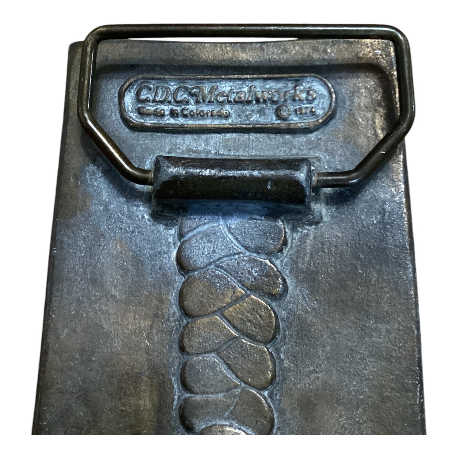 Vintage Belt Buckle CDC Metalworks Warning Trespassers Will Be Violated