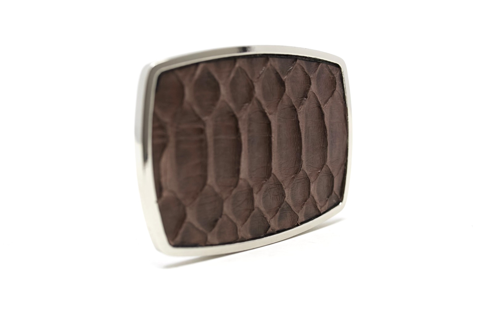 Python Snake Belt Buckle, Exotic Belt Buckle, ( 1.5 ») Removable Western Buckle