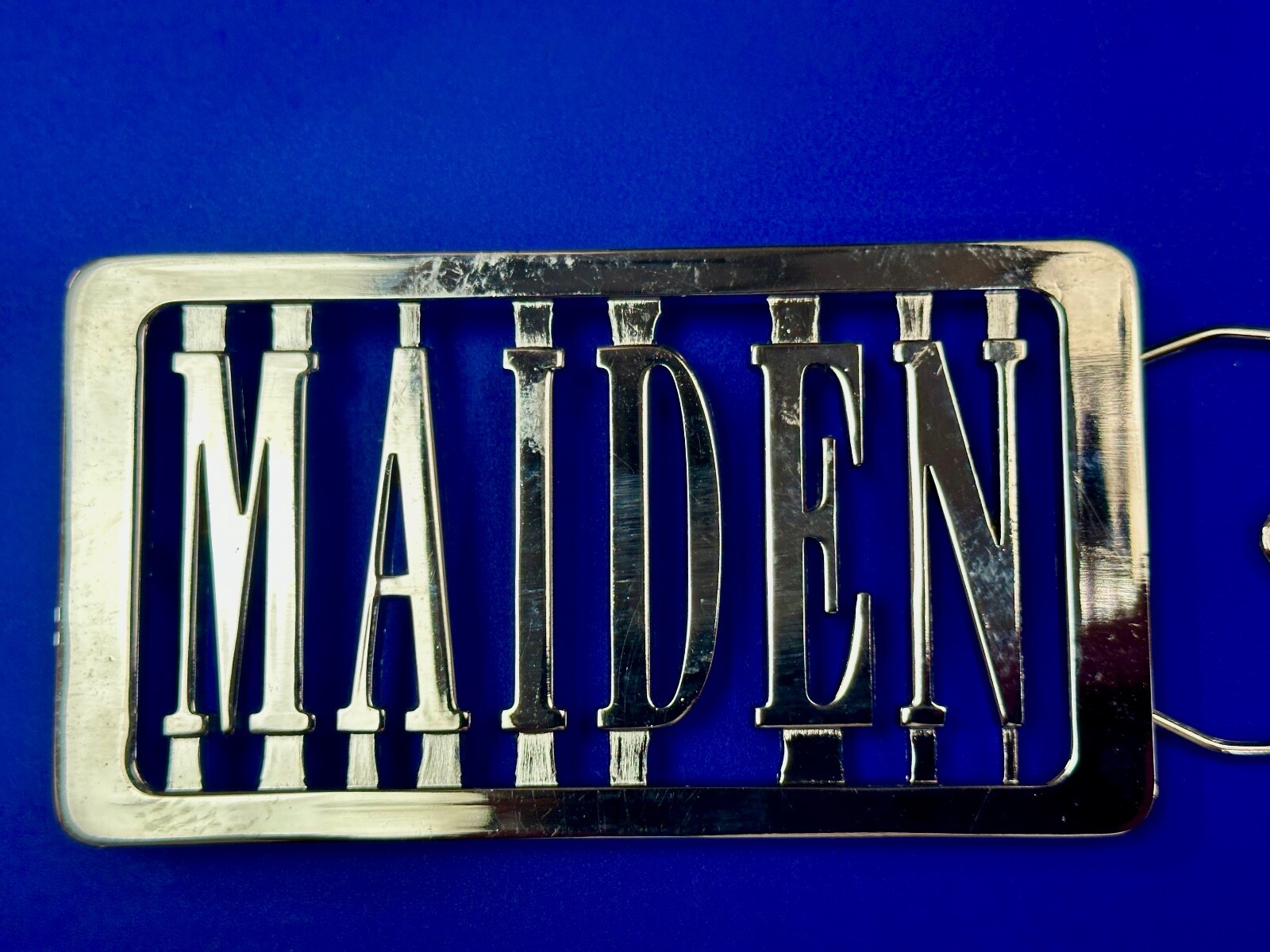 Iron Maiden Music Rock Band 70s 80s Silver Block Letters Belt Buckle