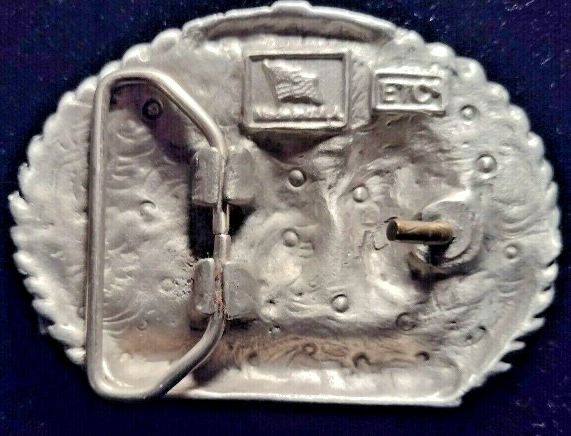 Vintage ETC Line Dancing belt buckle diamond cut pewter NEVER WORN