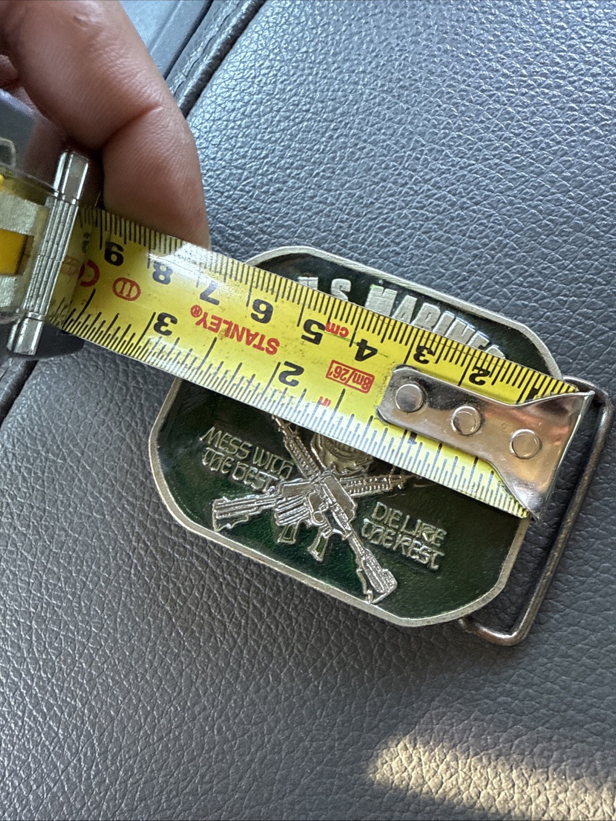 U.S. Marines Vintage Enameled Belt Buckle (MESS WITH THE BEST DIE LIKE THE REST)