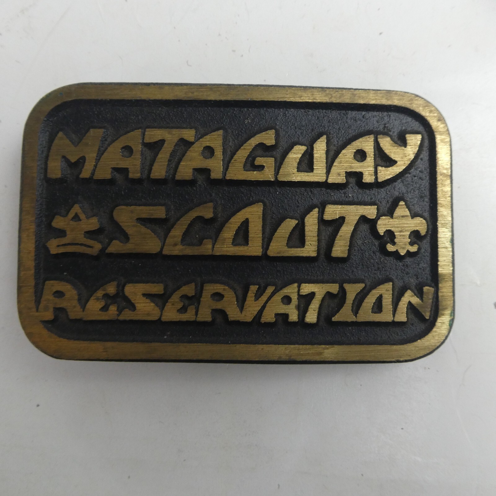 Boy Scouts of America Mataguay Scout Reservation Belt Buckle Solid Brass Vintage