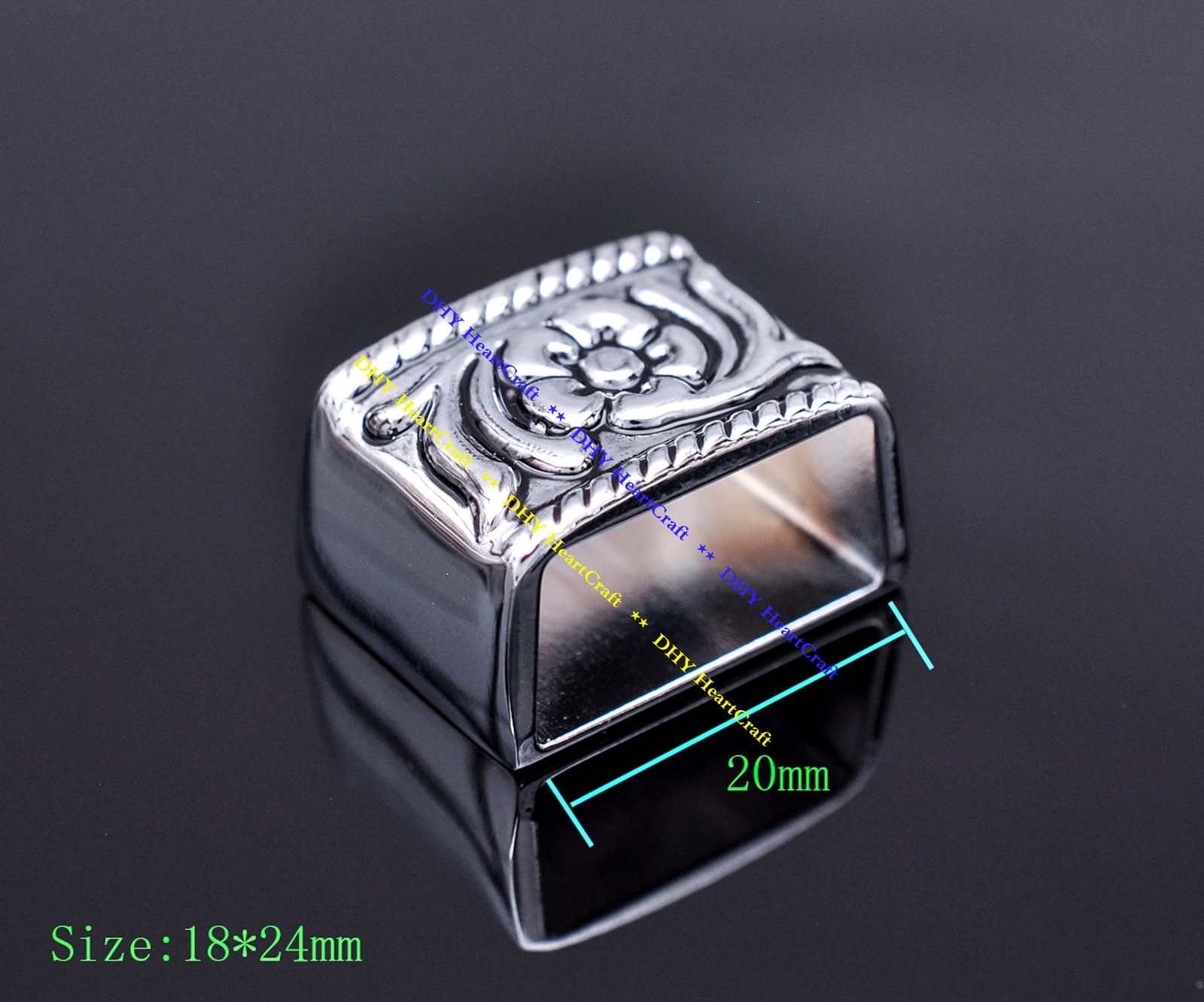 Western Style Engraved and Silver Plated Decorative Belt Buckle Fits 20mm Strap